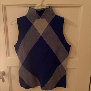 Blue and Gray Argyle Sweater Tank